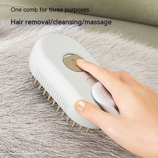 3-in-1 Electric Pet Grooming Brush – Steam, Massage & Hair Removal - Furfreeliving
