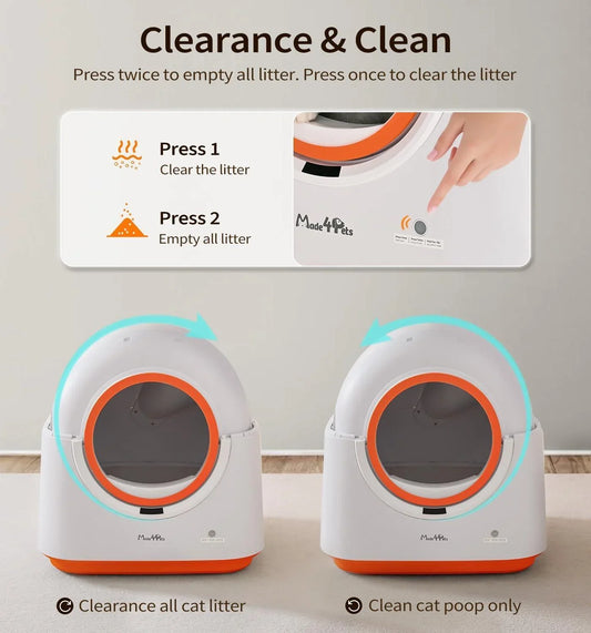 60L Smart Cat Litter Box with App Control & Odor-Free Design - Furfreeliving